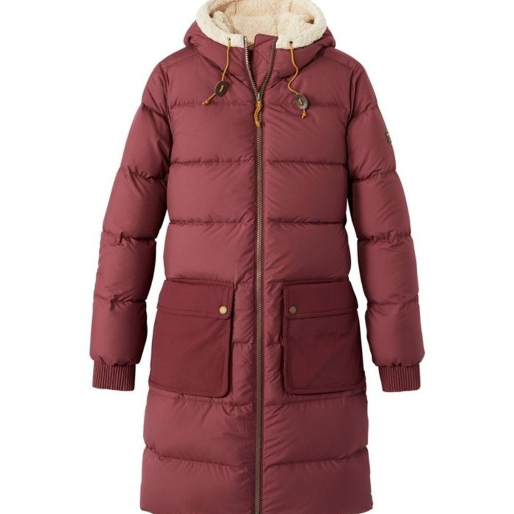 LL Bean Women's Mountain Classic Down Coat, Sherpa-Lined  L/XL